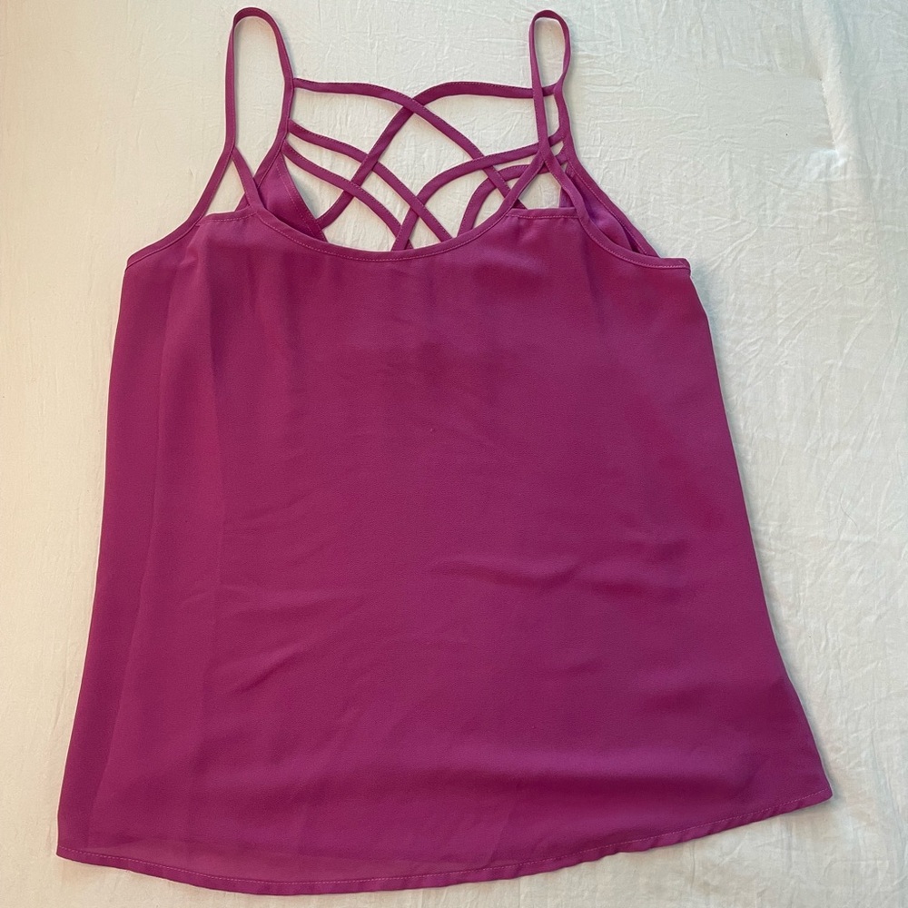 Pink Magenta Strappy Tank Top Women Small